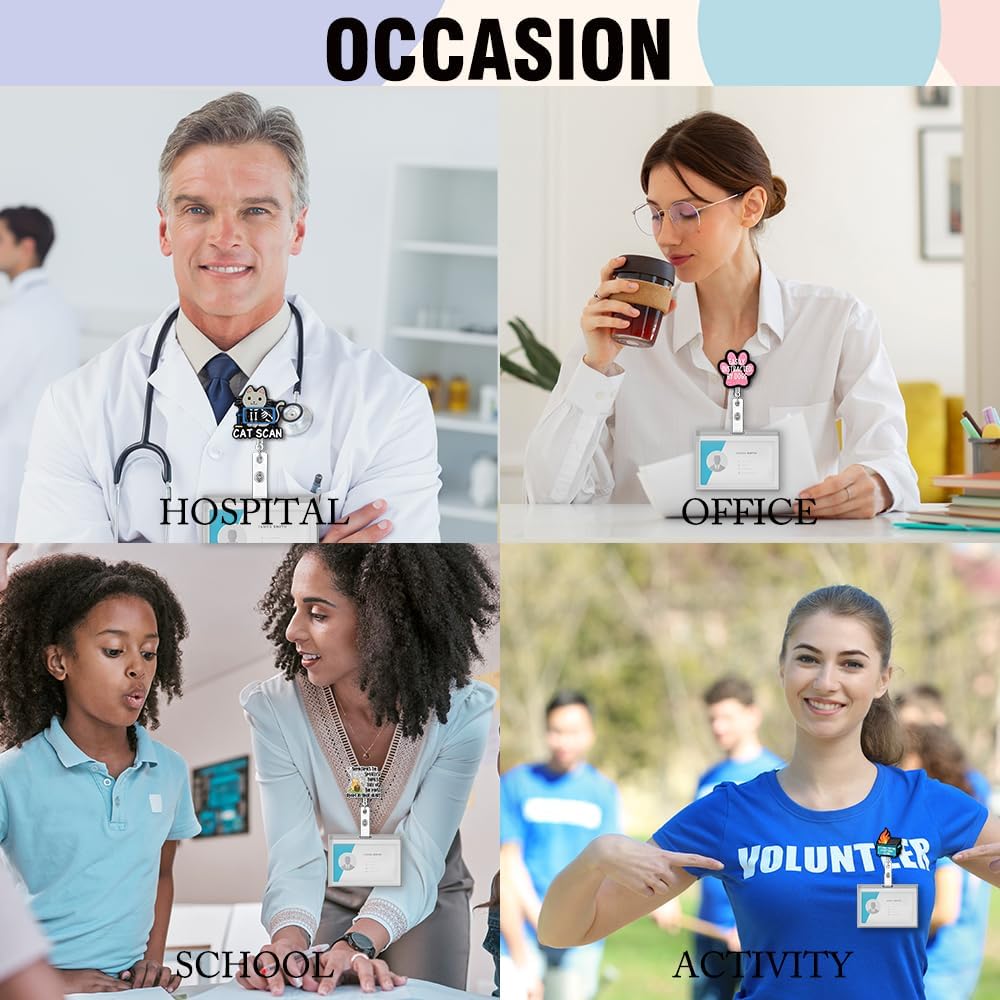 Carrete retráctil de insignia Sweet Like D5W con clip de cocodrilo, divertido paquete de dextrosa con purpurina plateada, regalo para médicos,