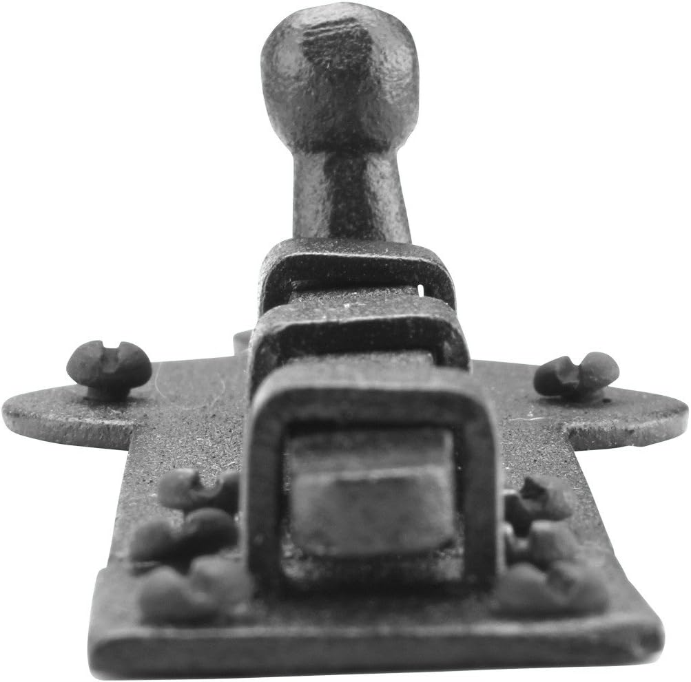 Renovators Supply Manufacturing Pestillo deslizante 3 34 pulgadas. Perno deslizante estilo punta de bola de hierro forjado negro con accesorios de