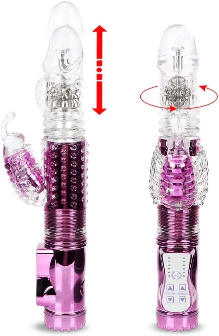 MiracDuyan Conejo de empuje recargable Punto G Clítoris Vibrador Consolador Juguetes Sexuales para Mujeres YANM 49