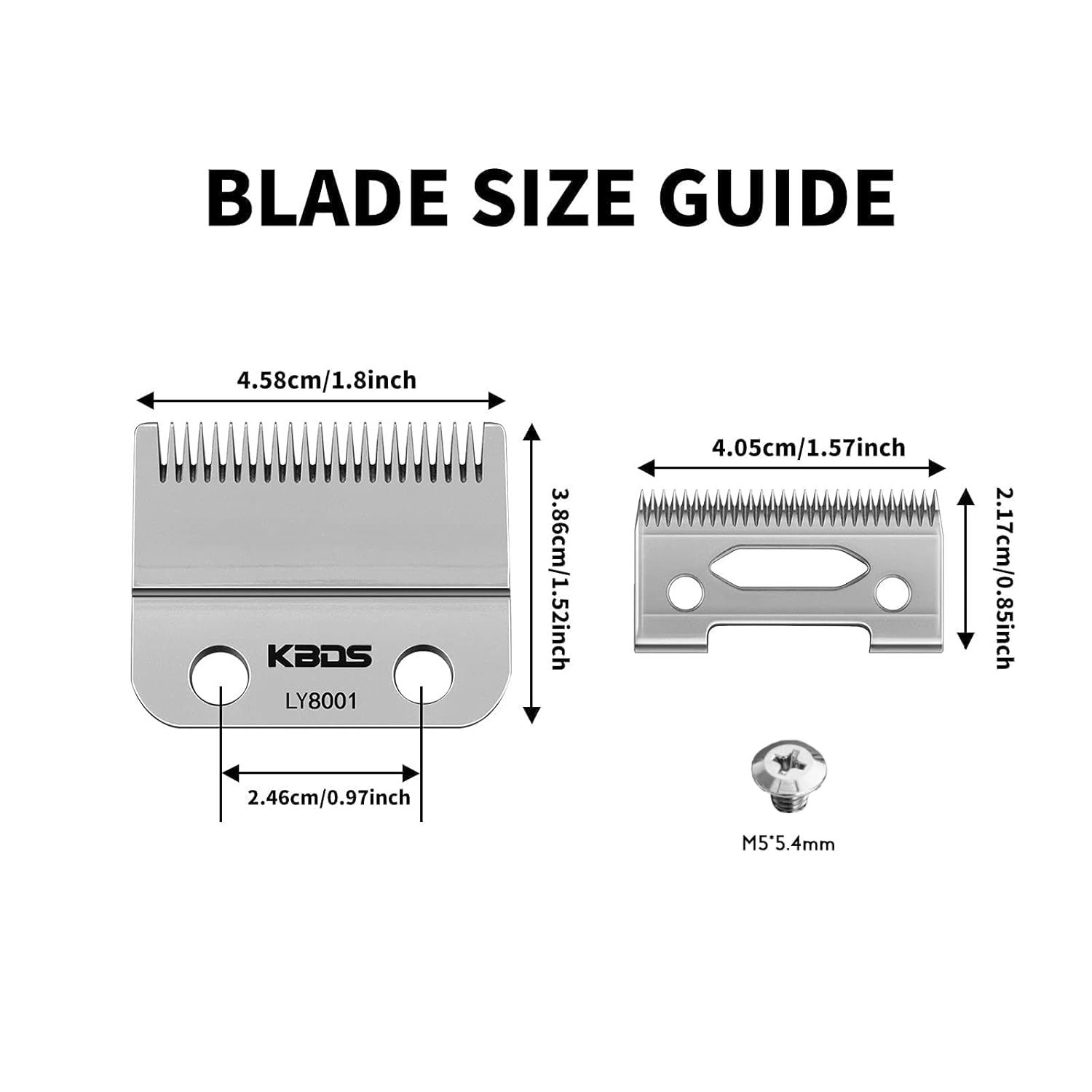 KBDS Cuchillas de repuesto para cortaúpers, pieza de cuchilla de precisión de 2 agujeros compatible con Wahl Magic ClipSuper