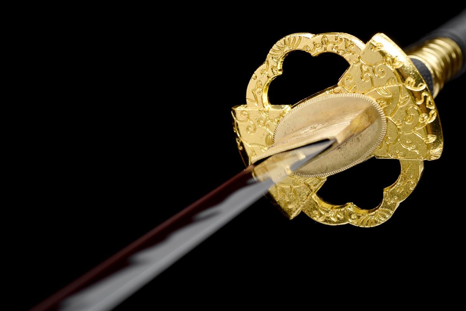HERO SWORD Katana de una pieza lista para combate, T1095, acero de alto carbono, hoja azul, espada Zoro, espada samurái muy afilada, espada japonesa