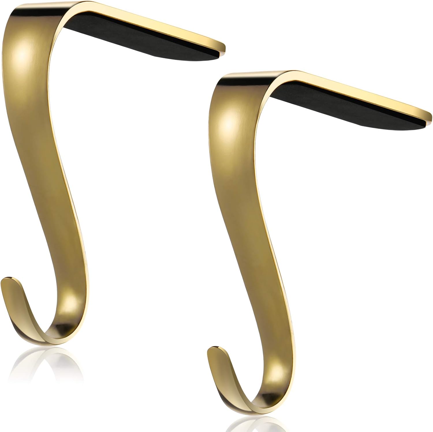 Boao Soportes para calcetines de Navidad de metal para repisas, estantes de chimenea, guirnalda, juego de agarres para decoración de fiestas de