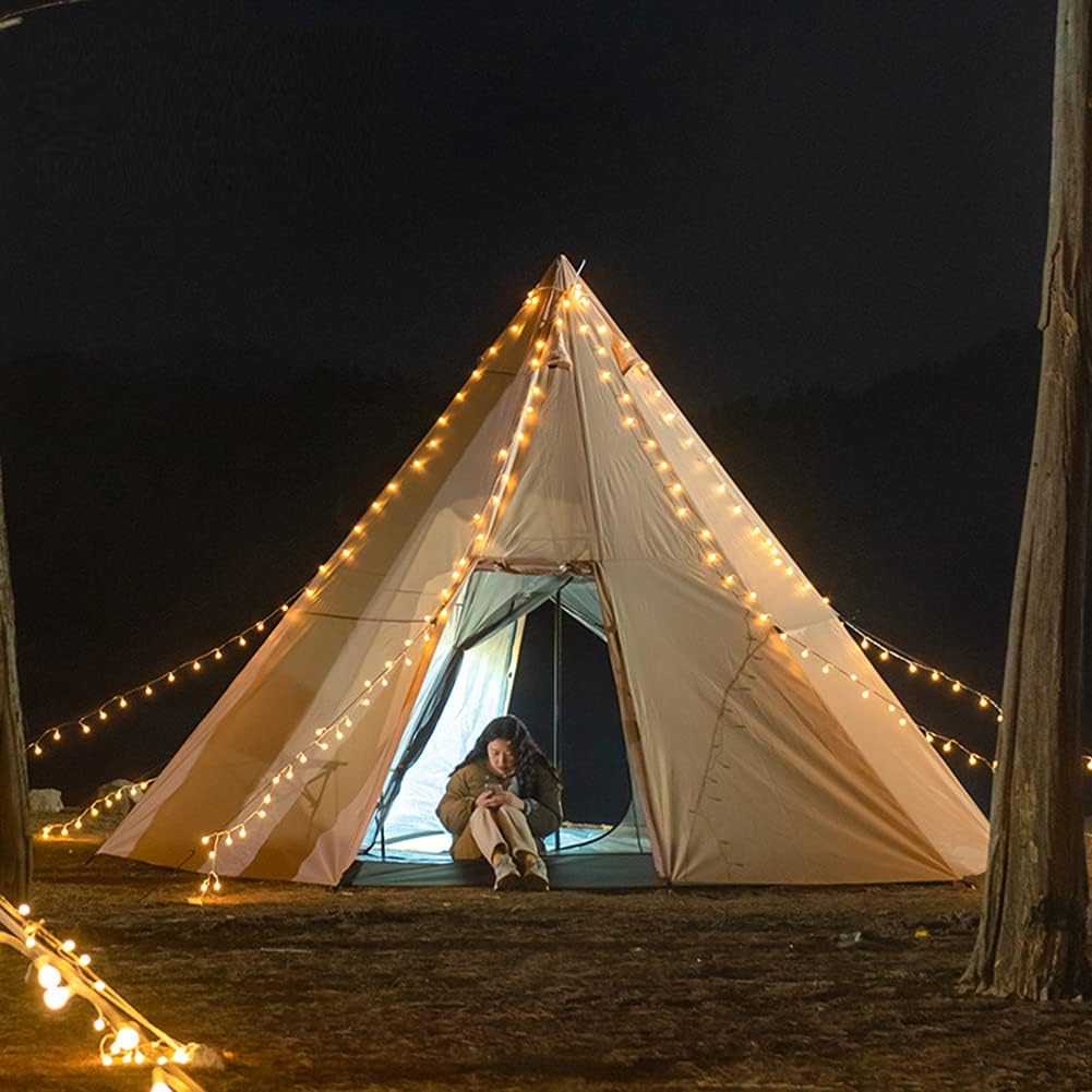 Tienda de campaña Tipi india al aire libre ultraligera Tienda de campaña pirámide familiar para mochileros, camping, senderismo, bushcraft, viajes,