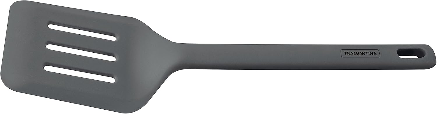 Tramontina 25810160 TRAMONTINA 25810160 Perforated Turner Molde 11.8 inches (30 cm) Gray Silicone Turner Heat Resistant Dishwasher Safe Made in
