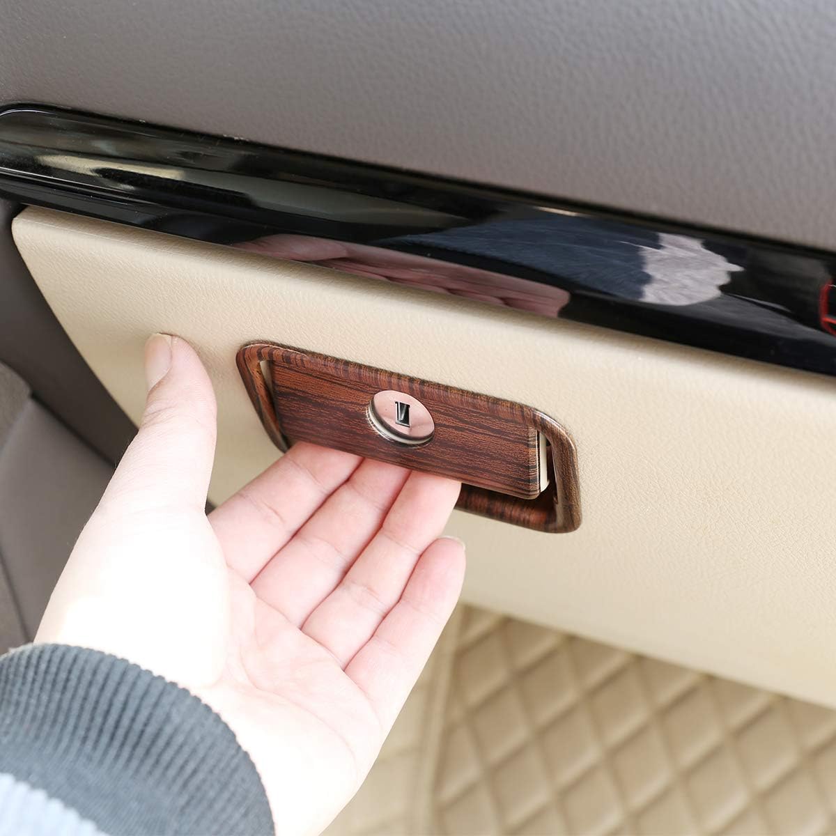 YIWANG ABS cromado para Toyota Land Cruiser Prado FJ150 150 LC150 2010-2019 Accesorios de moldura de cubierta de guante interior de automóvil (grano