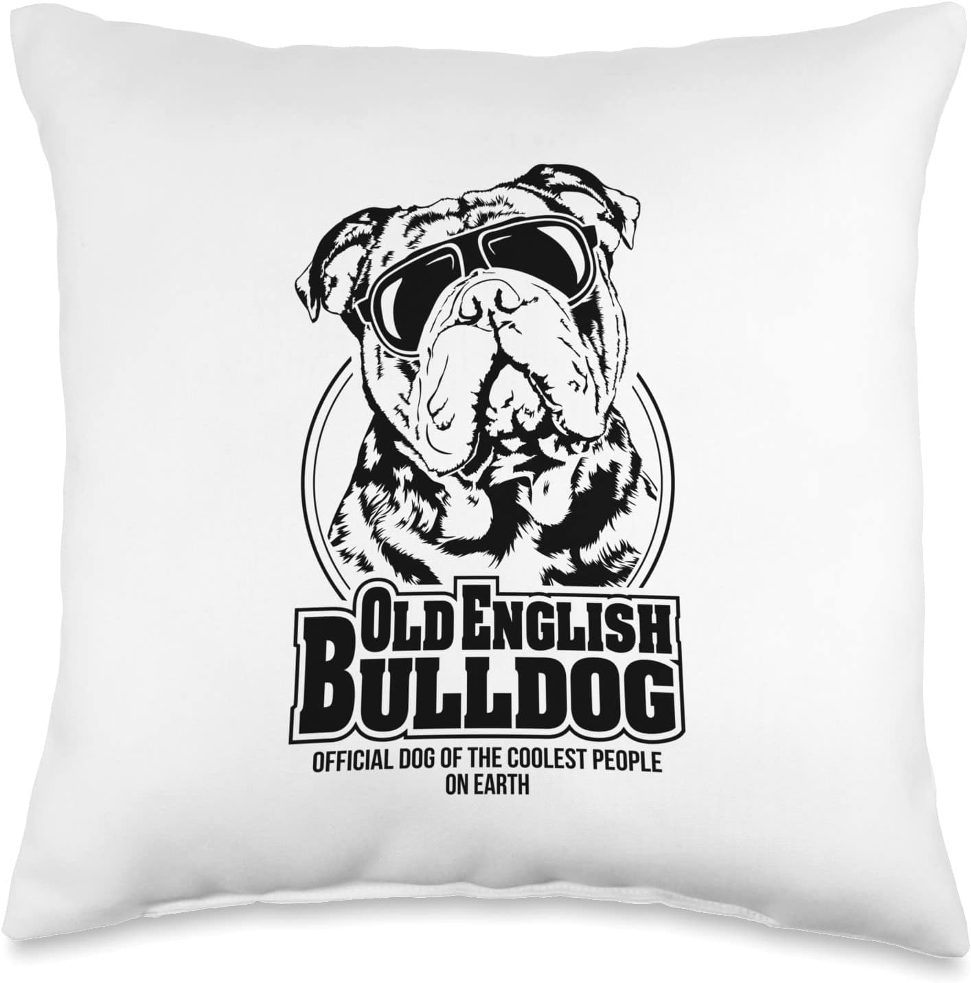 Wilsigns Old English Bulldog coolest people Funny Old Bulldog Inglés Coolest People Saying Dog – Almohada para perro, 16 x 16 pulgadas, multicolor