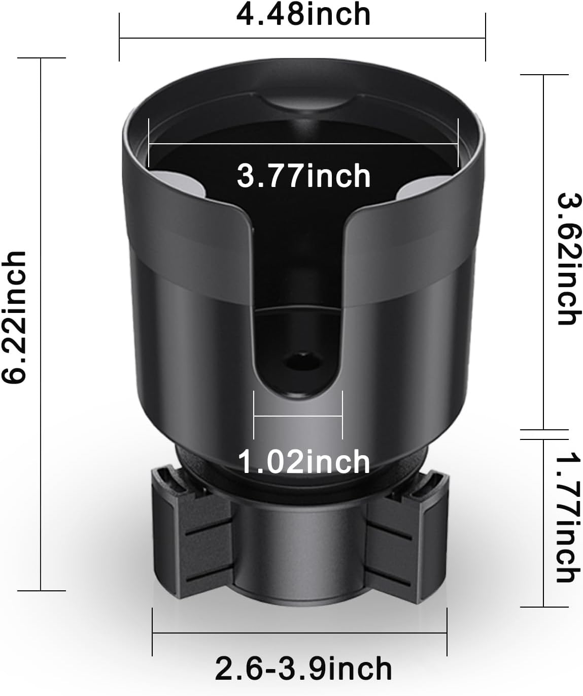 Adaptador expansor de portavasos para automóvil con base ajustable desplazada, compatible con Yeti 142436 Ramblers, Hydro Flasks de 3240 onzas,