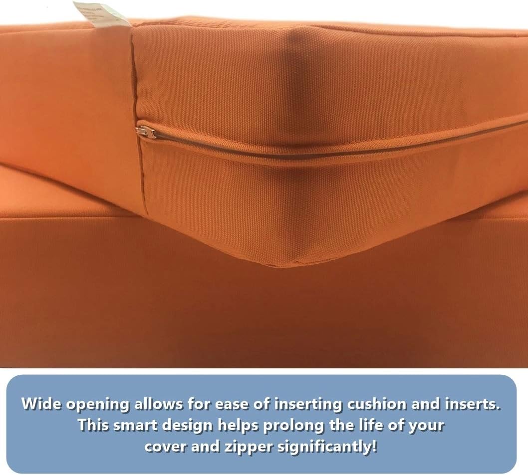 Sunkissed – Fundas de cojín para silla de patio, repelente al agua, para exteriores, color naranja (25 x 25 x 5 pulgadas (4 fundas))