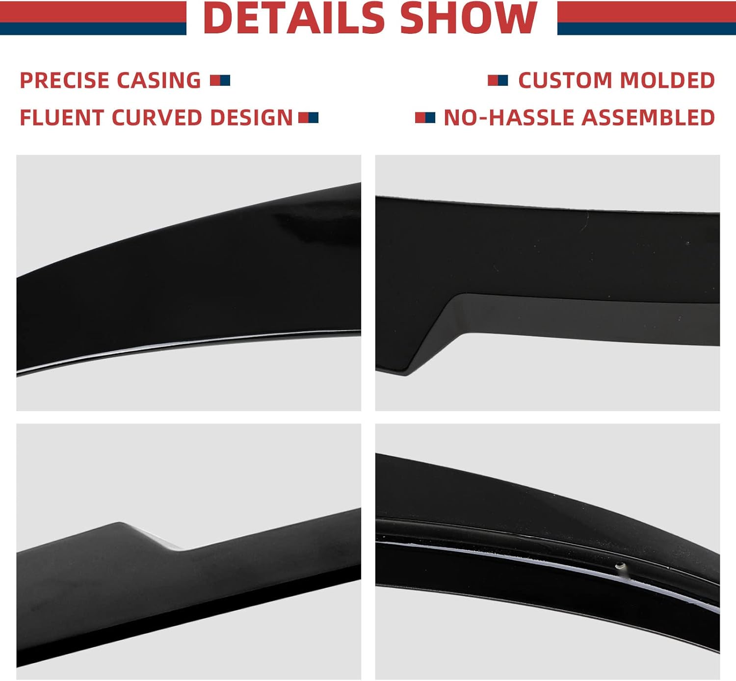 Alerón trasero negro brillante para maletero para BMW compatible con 2007-2013 E92 3 Series 328i E90 M3 335i 335xi 335is 335i 328i 328xi (Regular)
