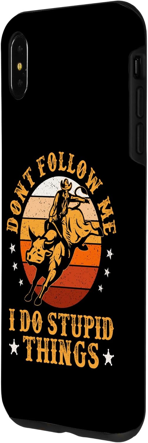 Carcasa vintage para iPhone XS Max Don’t Follow Me I Do Stupid Things