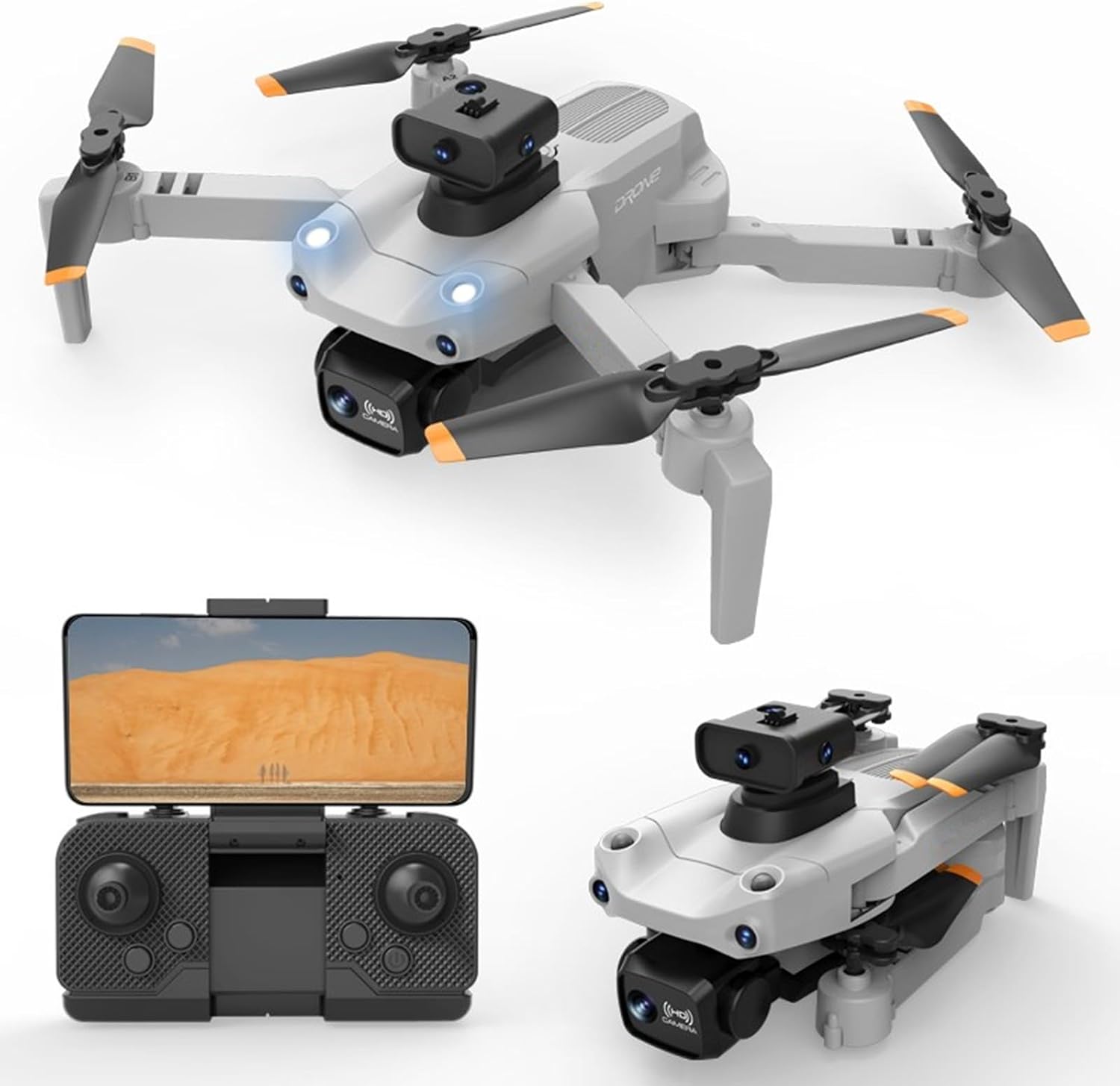 2023 nuevo dron WiFi FPV con cámara dual 1080P HD modo de retención de altitud plegable RC Drone Quadcopter Circle Fly, ruta volar, retención de