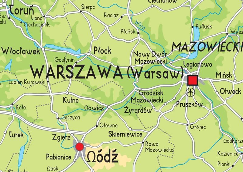 Póster pictórico de Polonia – 23.4 x 16.5 pulgadas – Papel laminado