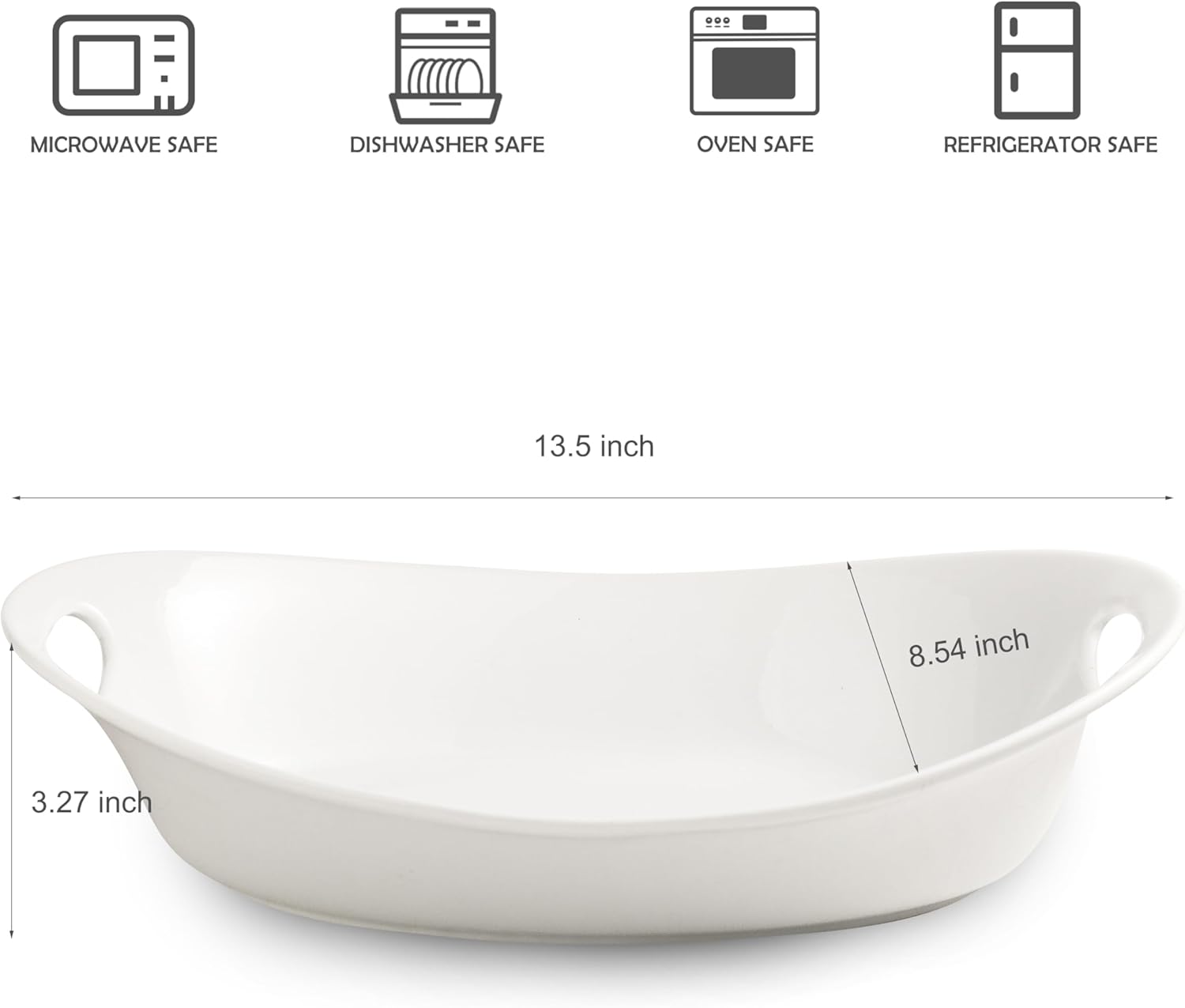 Juego de cuencos de porcelana para servir grandes con asas, juego de ensaladas para ramen, cereales, pasta, ensalada y fruta, apto para lavavajillas
