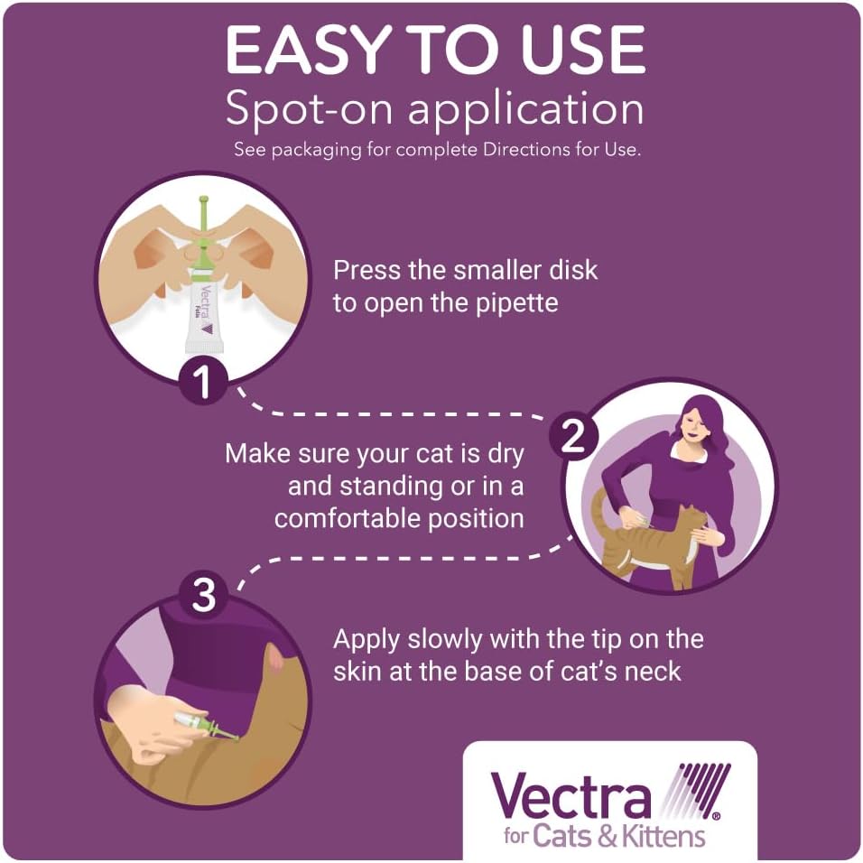 Vectra Bronceado para gatos y gatitos 2-9 libras 6 dosis