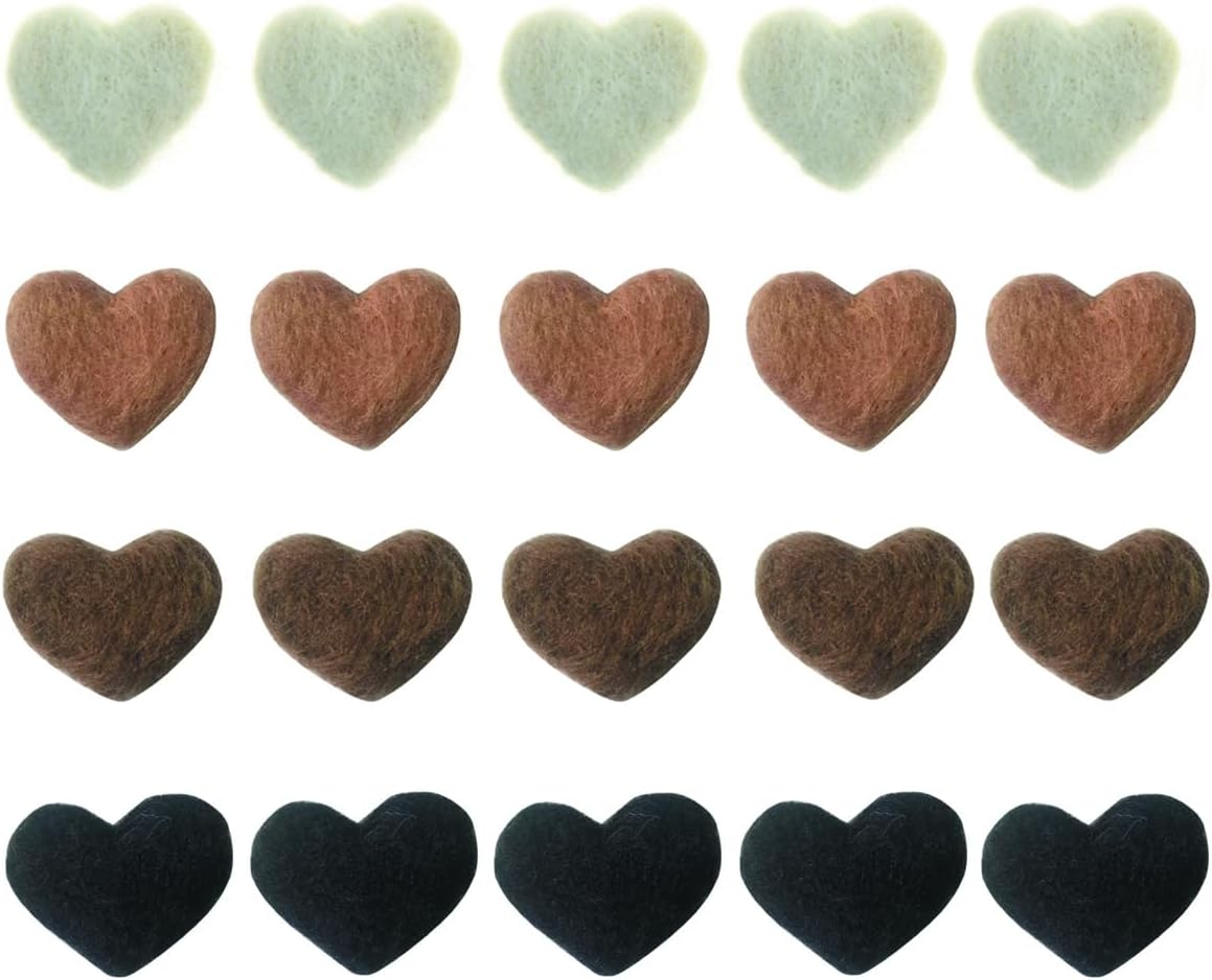 Bolas de lana de fieltro en forma de corazón, pompón hecho a mano, para manualidades, atrapasueños, pompón móvil de bebé, decoración del hogar,