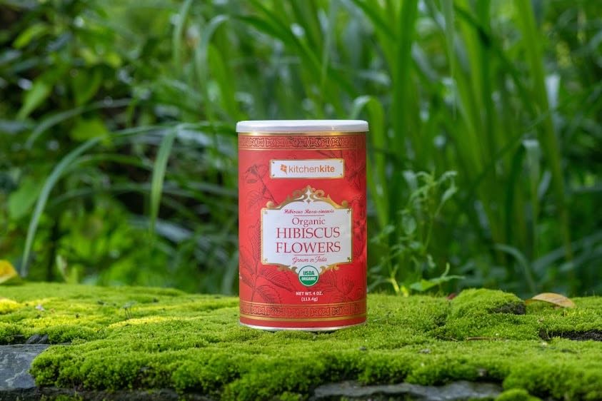 Flores orgánicas de hibisco de 4 onzas, 100% naturales y de calidad premium, aprobado por la USDA, té de hierbas, sin OMG, sin cafeína