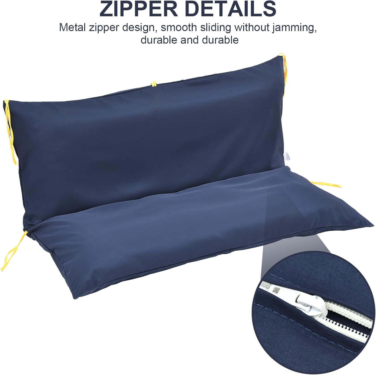 Funda de cojín de repuesto para columpio de tres asientos, antideslizante, con diseño de cuerda de amarre para muebles de exterior, cremallera fácil