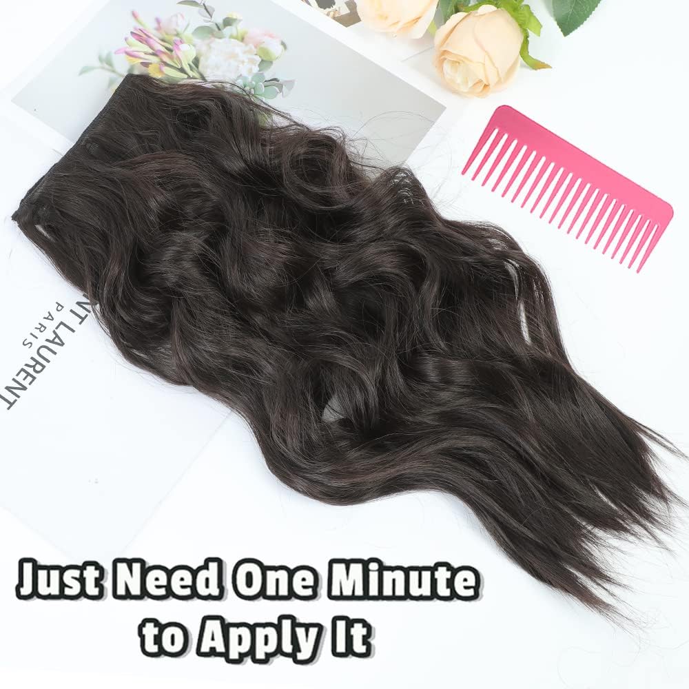 Extensiones de cabello tipo halo de 20 pulgadas, extensiones de cabello con alambre invisible con diadema transparente de tamaño ajustable, 4 clips