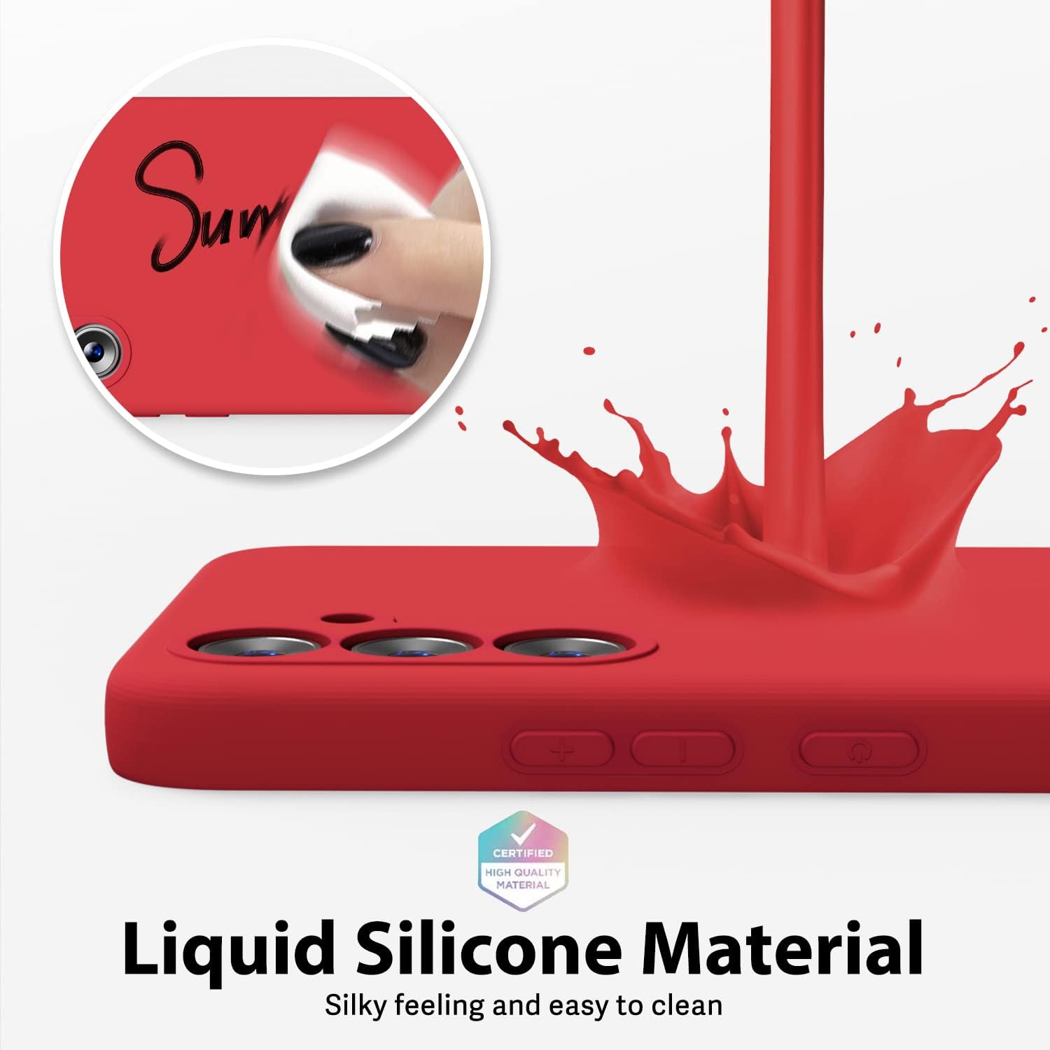 oakxco Funda de silicona líquida para Samsung Galaxy A54 5G, bonita funda delgada y delgada de goma TPU suave para mujeres y niñas, protección