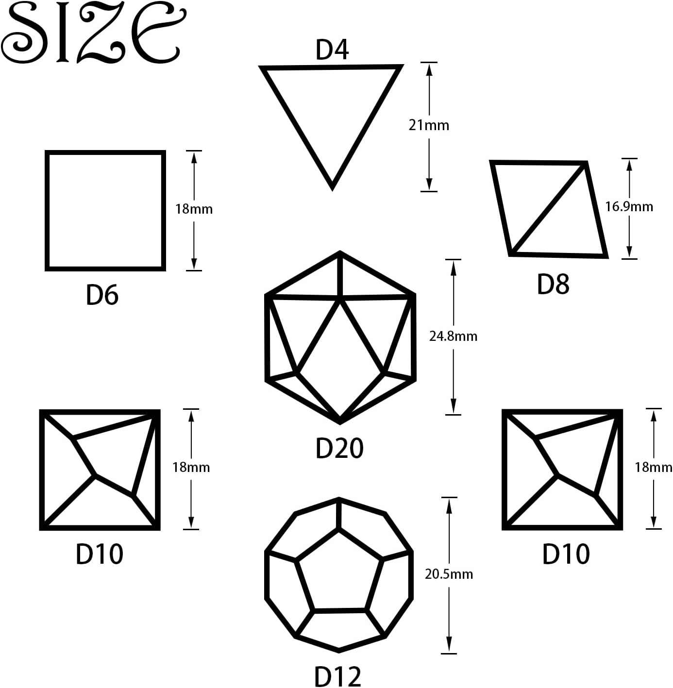 DND – Juego de dados de metal con caja, coloridos dados de pirata DND de 7 piezas para regalos RPG D&D Dungeons and Dragons (morado plateado)