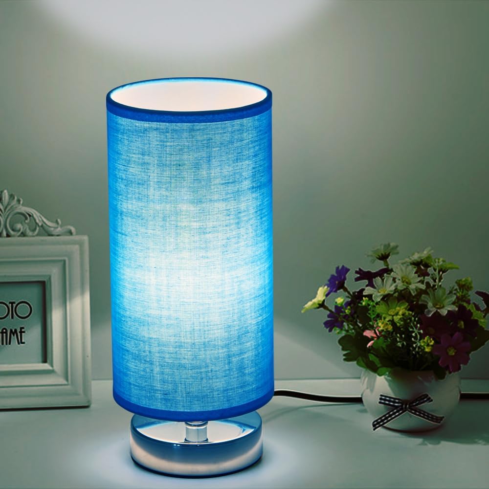 Lámpara de mesa, lámpara de mesita de noche, lámpara de escritorio simple, lámpara de mesa cilíndrica para dormitorio, sala de estar, oficina,