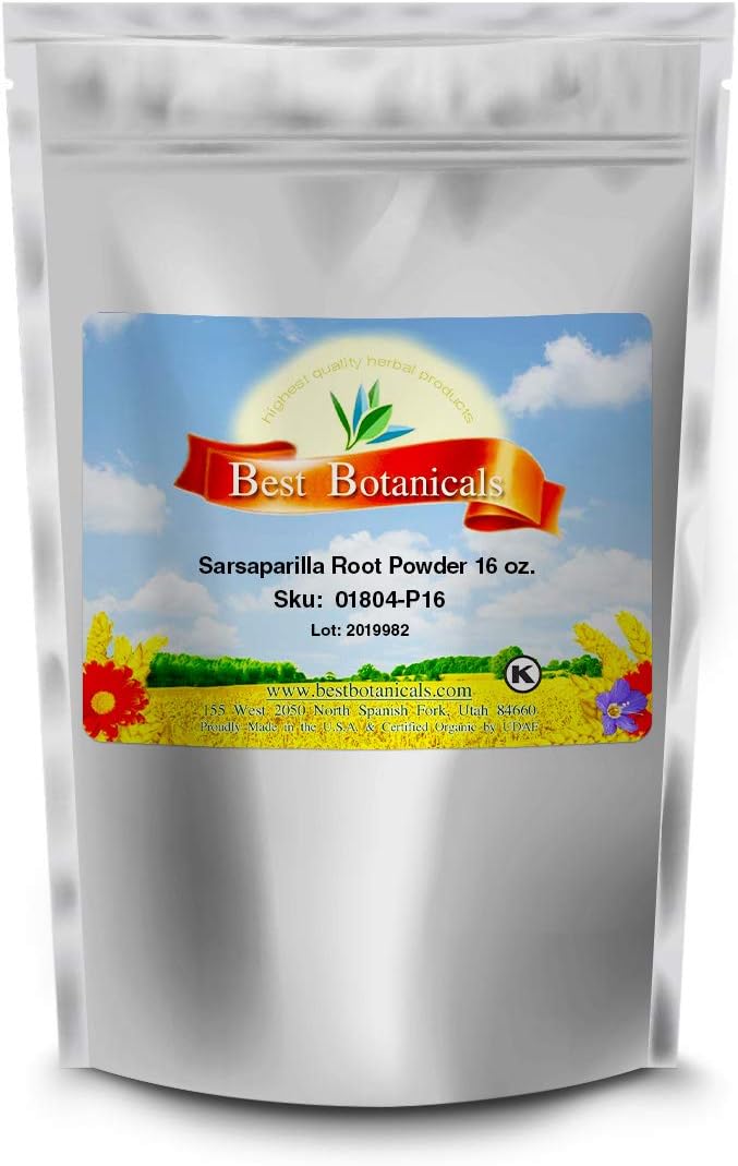 Best Botanicals Polvo de raíz de zarzaparrilla, 16 oz.