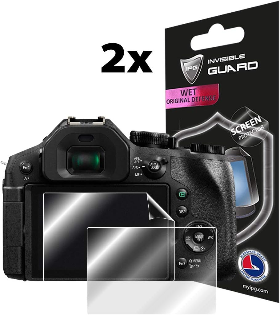 IPG Protector de pantalla para PANASONIC LUMIX FZ300 – DMC-FZ2000 (2 unidades) Garantía de reemplazo de por vida invisible HD Clear Guard –