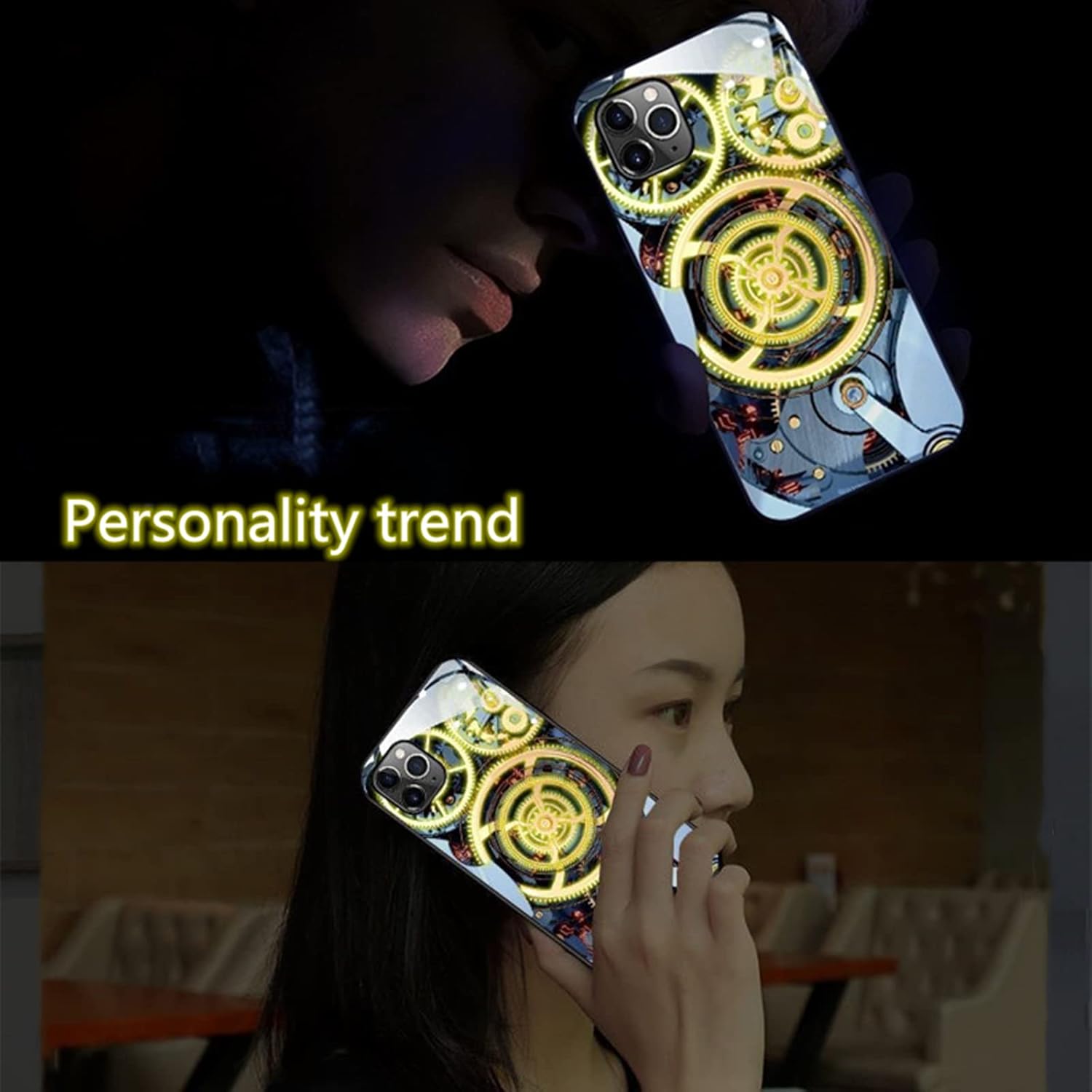 Funda compatible con iPhone 12 Pro Max, cubierta trasera de vidrio templado que brilla intensamente, a prueba de golpes, para mujeres geniales y