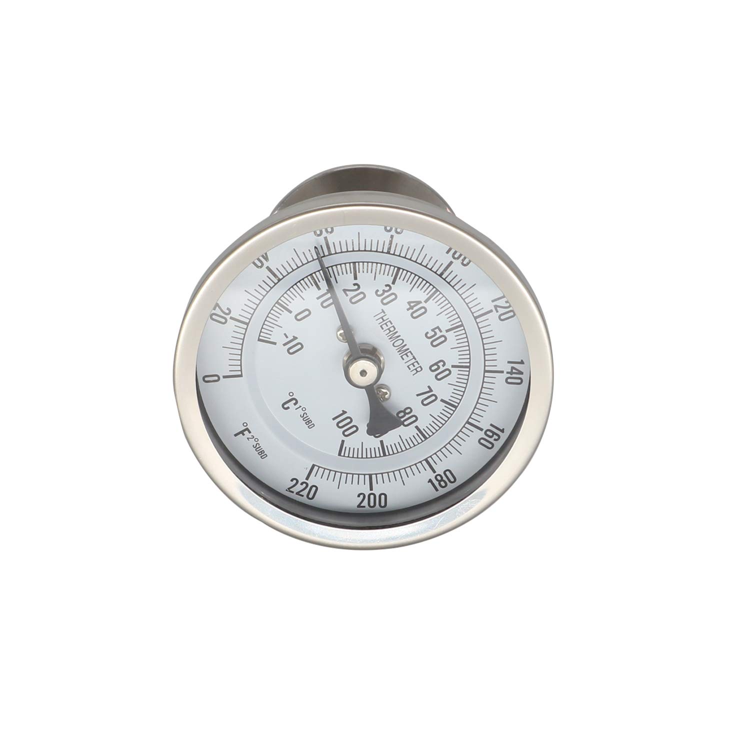 Termómetro de acero inoxidable de Bi de metal, vástago de 4.0in, esfera de 3.0in, 0 a 200 grados F