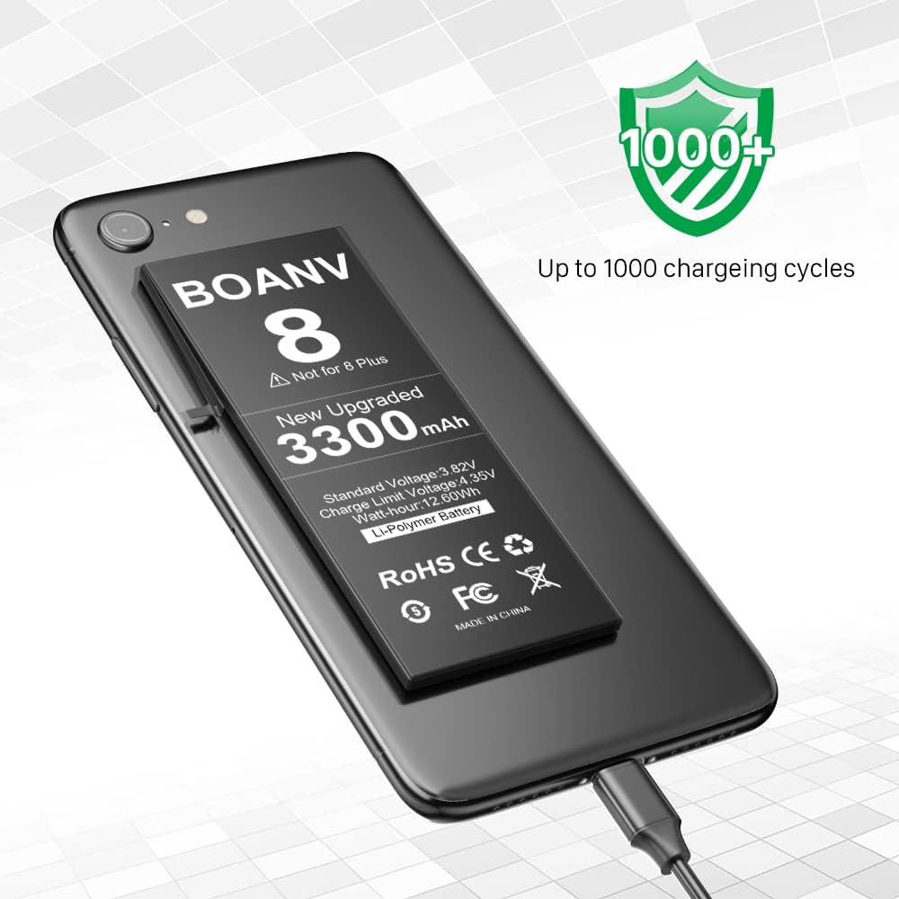 BOANV – Batería de repuesto de 0 ciclos para iPhone 8, (nueva versión 2023), ultra alta capacidad, nueva batería de repuesto de 0 ciclos para iPhone