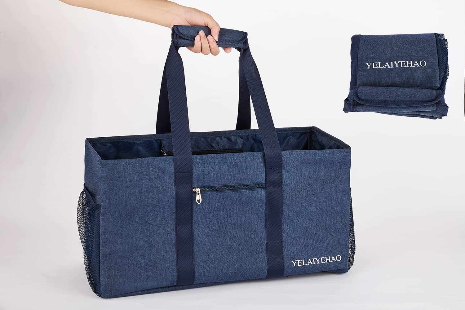 Bolsa grande de utilidad, plegable para almacenamiento, piscina, playa, compras, picnic, lavandería, gimnasio y equipaje