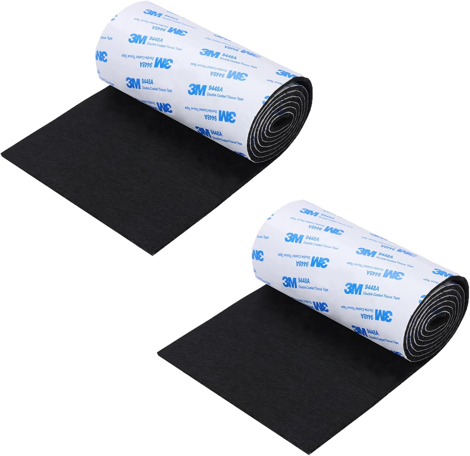 Almohadillas de fieltro para muebles, tiras de fieltro autoadhesivas antideslizantes para cortar, rollo de tira de fieltro negro resistente para