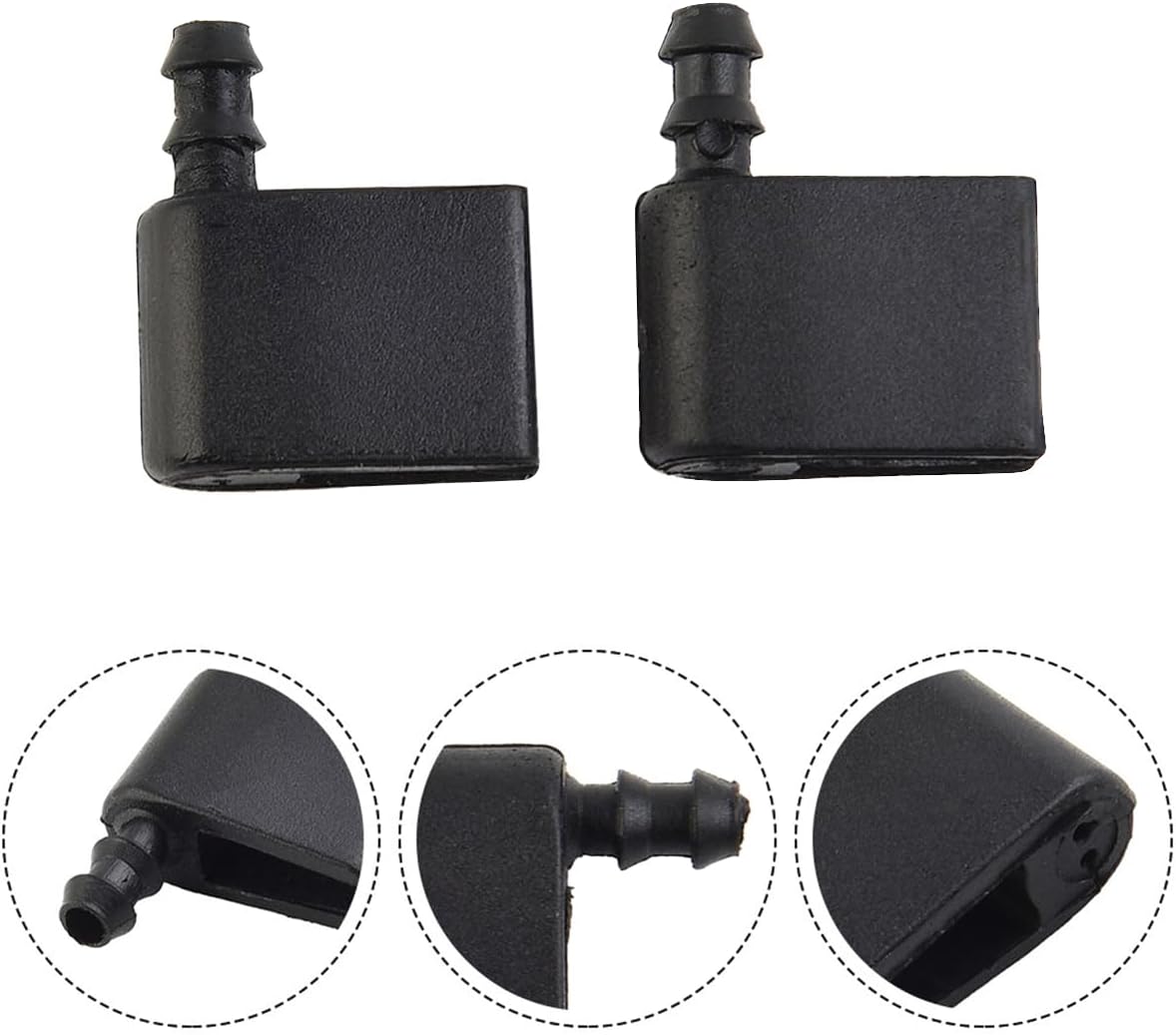 2 piezas de chorro de boquilla para brazo de limpiaparabrisas con manguera de líquido de 6.6 ft y 4 conectores de manguera, kit de repuesto para