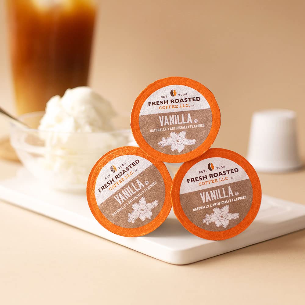 Fresh Roasted Coffee, Sabores tradicionales, paquete variado de cápsulas de café saborizadas, compatible con K-Cup, 24 unidades
