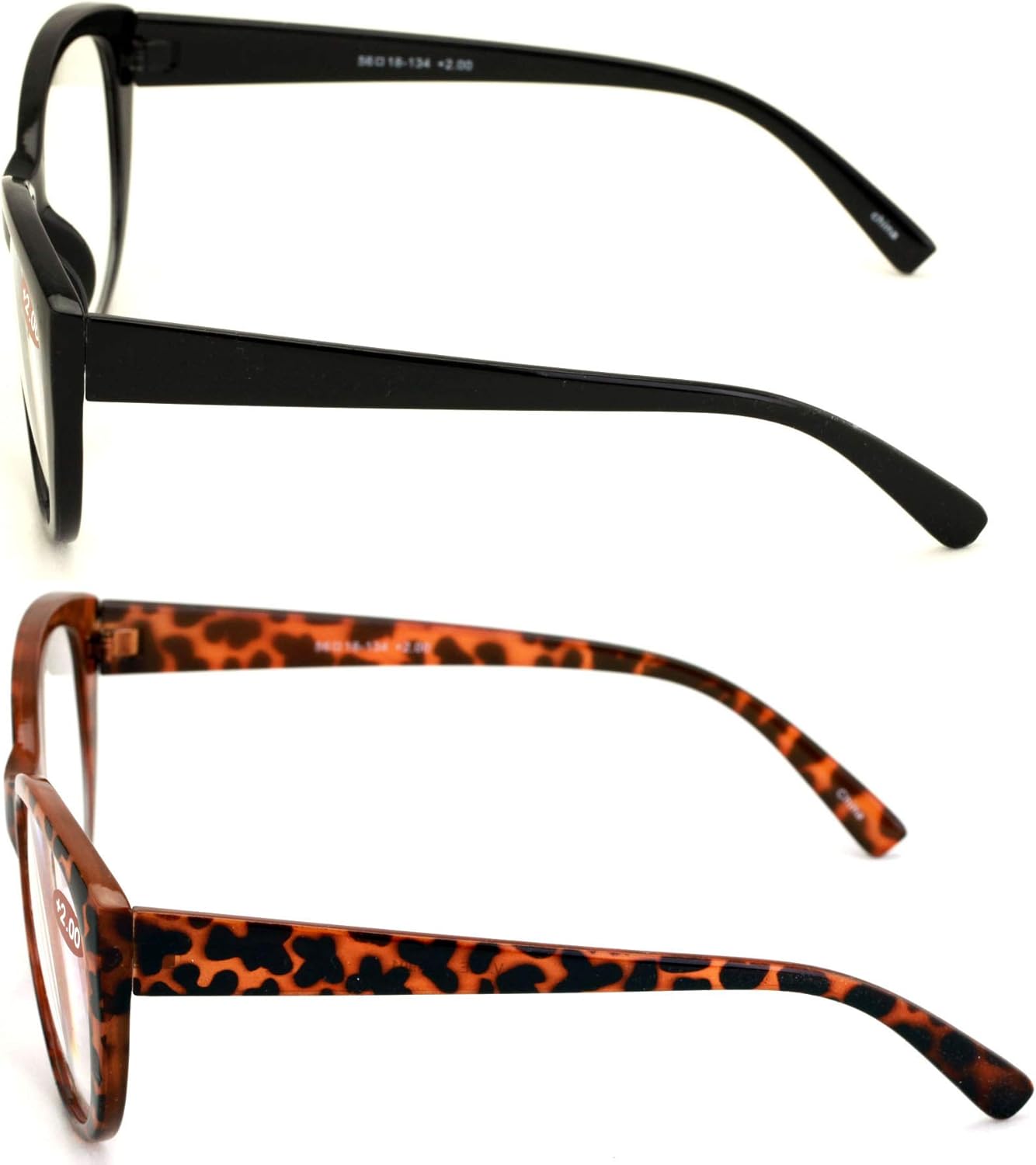 2 pares de anteojos de lectura de lujo para mujer, diseño de ojo de gato vintage Jackie ovalado