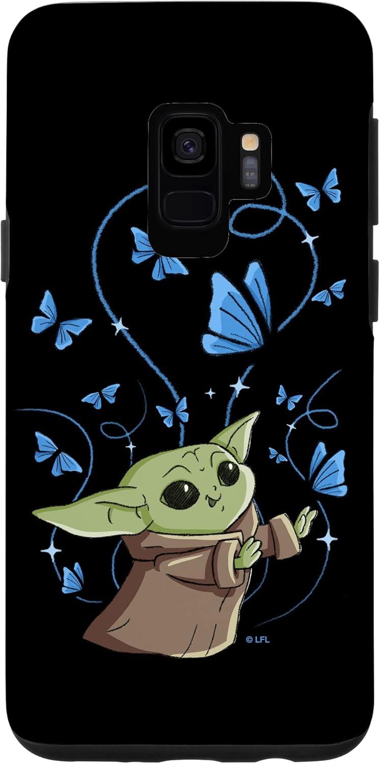 Funda para Galaxy S9 Star Wars The Mandalorian El Niño con Mariposas Azules