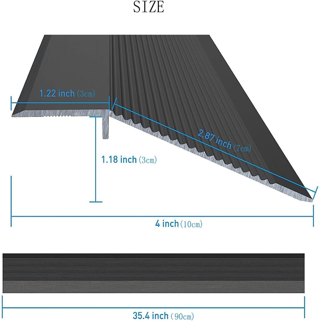 Tira de umbral de transición de piso de aluminio, borde de puerta para cocina, dormitorio, puertas de baño, reductor de huecos, cubierta de