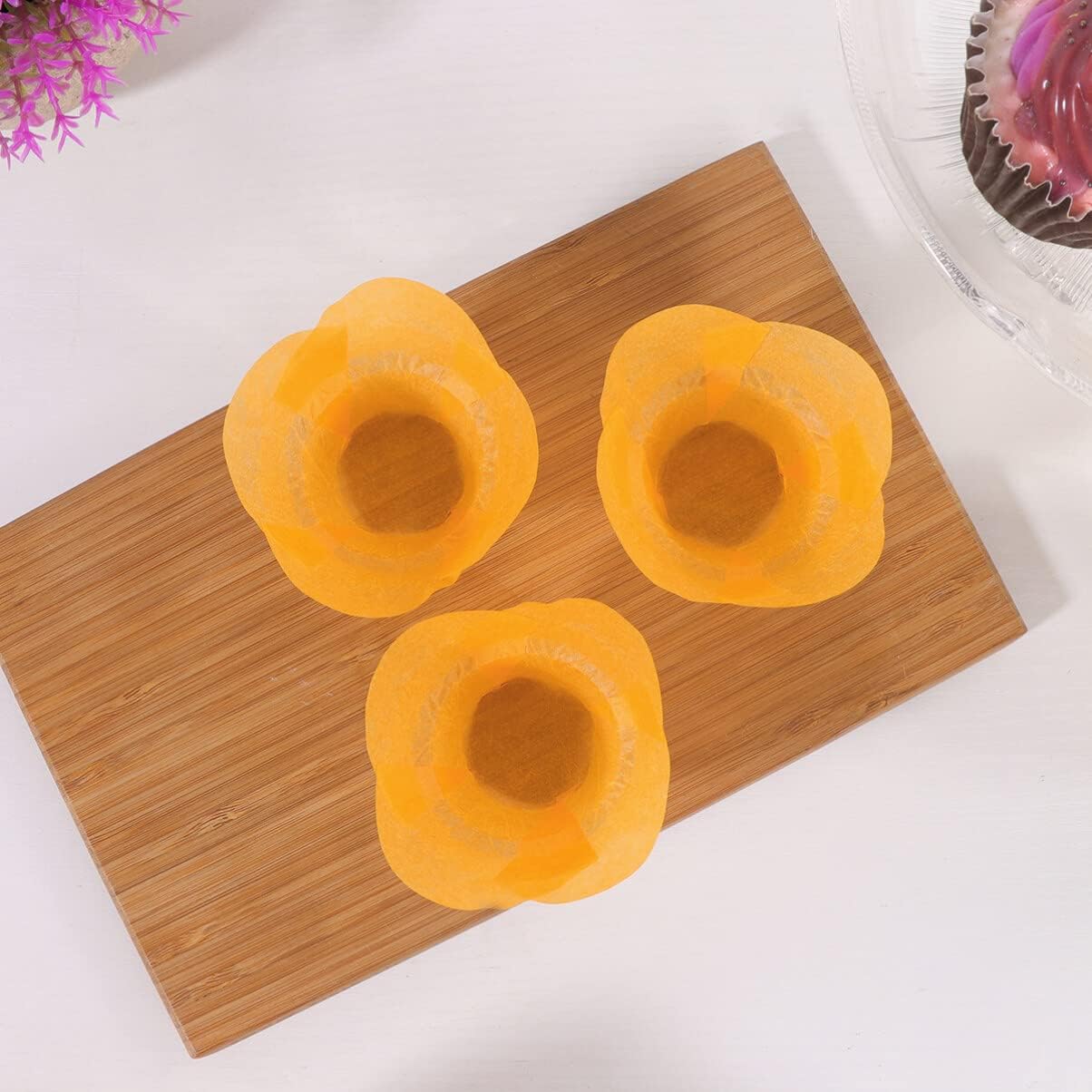 Cabilock 100 piezas de huevos para muffins, revestimientos de muffins de pergamino, papeles para magdalenas de boda, envoltorios de mini muffins,