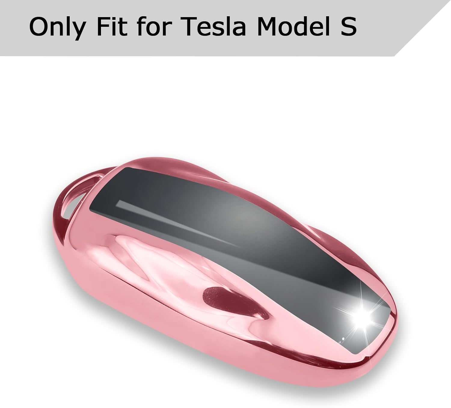 QBUC Funda para llavero Tesla con llavero de TPU suave, funda de protección compatible con Tesla Model S (rosa)