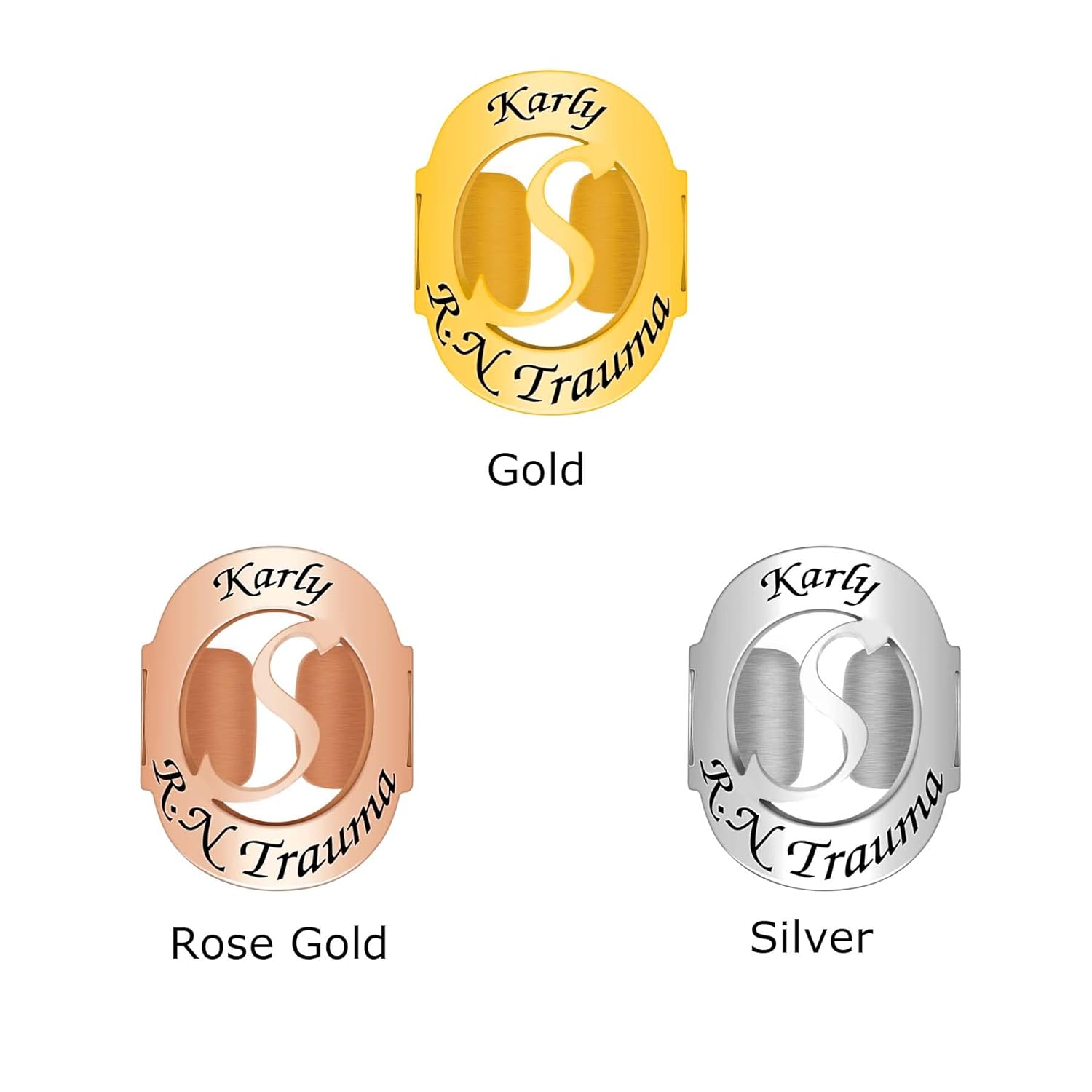 Stethoscope Name Tag Personalized – Stethoscope Charms Engraved Initial – Adjustable Custom Stethoscope Id Tag as Gift for Nurse, Doctor and Medical
