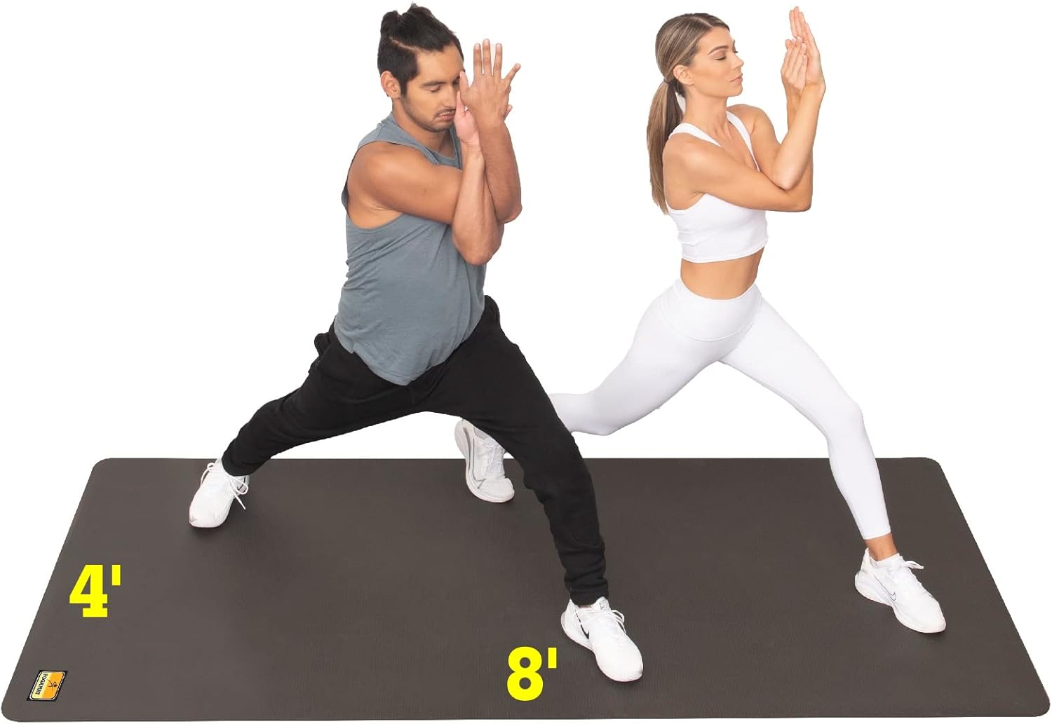 POGAMAT Alfombrillas de ejercicio grandes de alta calidad  8 x 4 pies x 14 pulgadas de grosor duradera para suelo de gimnasio en casa  Funciona muy