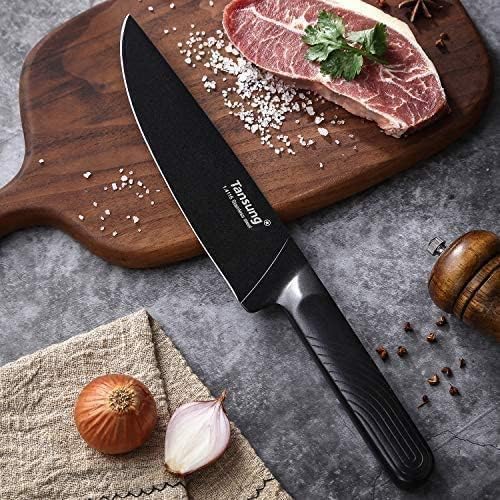 TANSUNG Cuchillo de chef, cuchillo de cocina profesional de 8 pulgadas, cuchillo de cocina de corte ultraafilado con hoja antiadherente de acero