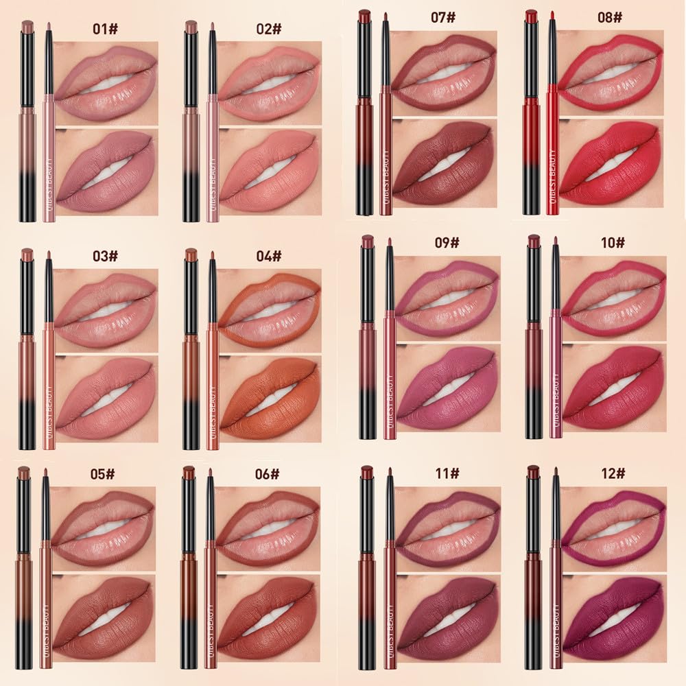 Juego de delineador de labios y lápiz labial, delineadores de labios, lápiz labial mate y juego de lápiz labial de terciopelo, juego de delineadores
