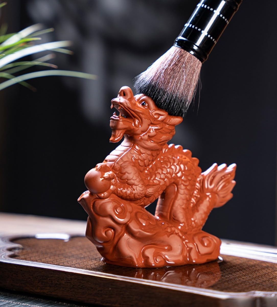 Estatua creativa de los doce animales del zodiaco, bonita figura de té chino, adornos de escritorio que pueden cultivar té, accesorios para mascotas