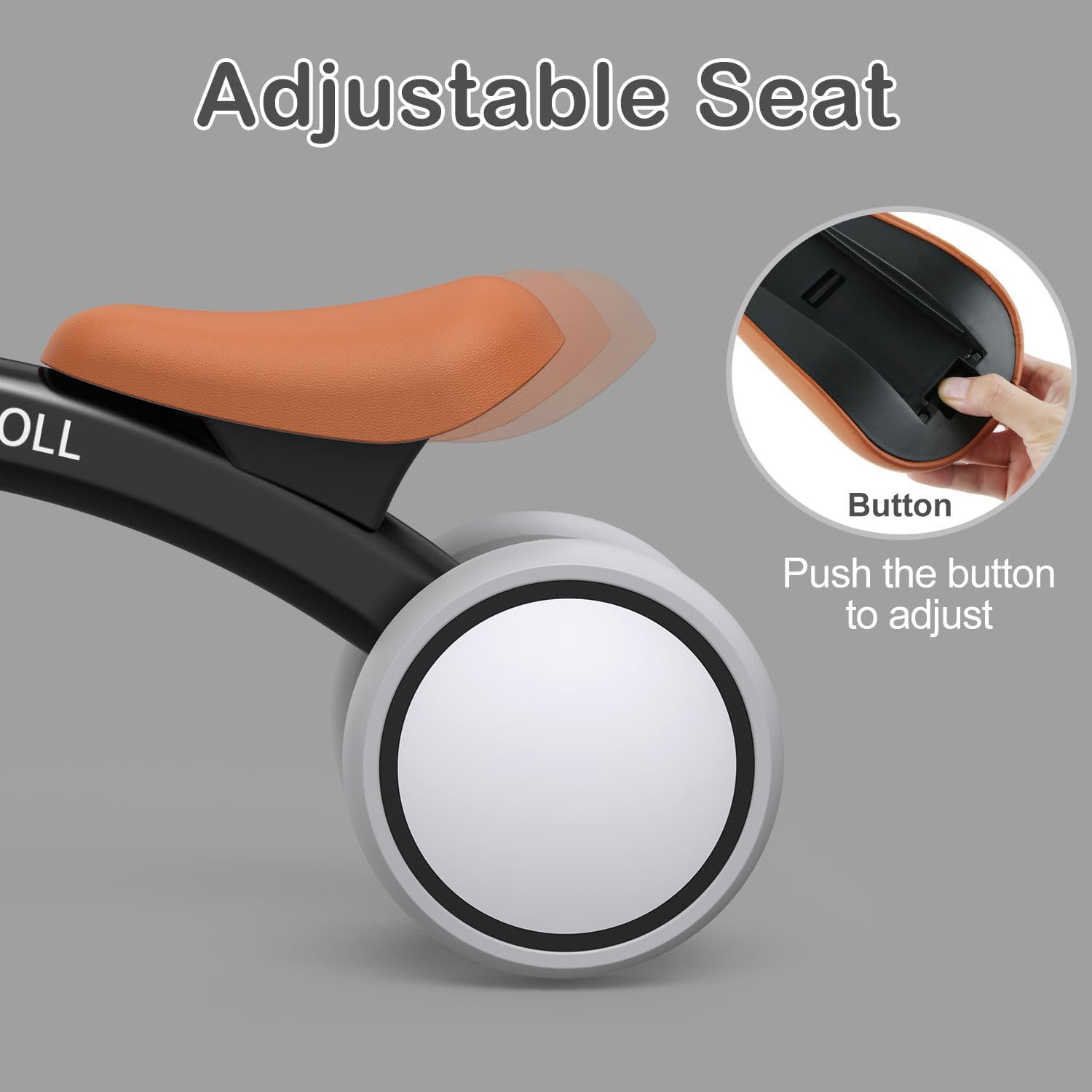 Umatoll Bicicleta de equilibrio de bebé para niños de 1 año, bicicleta de equilibrio para niños de 12 a 24 meses con canasta extraíble, asiento