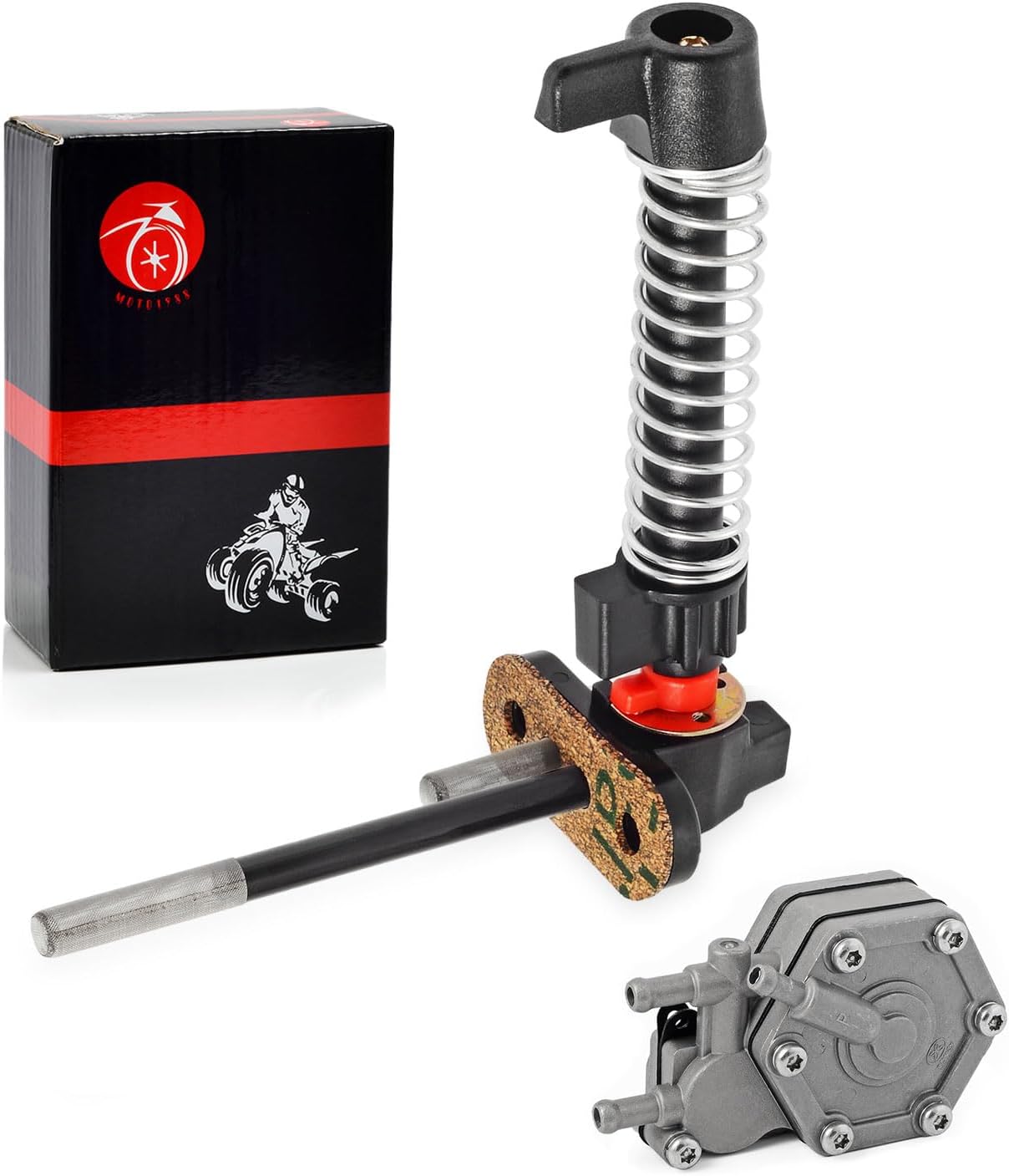 Bomba de combustible y válvula de combustible Petcock y pomo de palanca Kit de resorte para Polaris Scrambler 500 4×4 2002-2009 Magnum 425 2×4 4×4