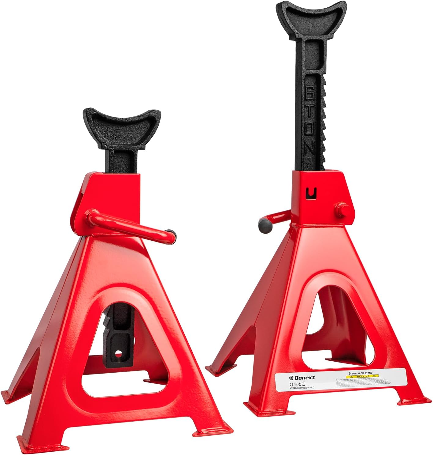 Donext Soporte para gato de acero de 6 toneladas de capacidad, diseño de elevación autobloqueante, soportes de gato resistentes para vehículos,