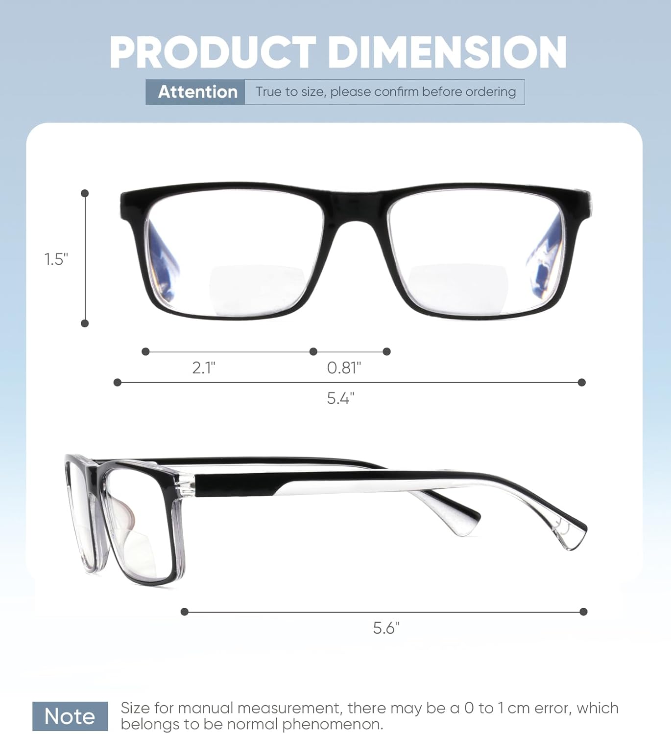 Missfive Paquete de 2 lentes de lectura bifocales ligeros para hombres, bloqueo de luz azul cercanolejano, lectores de bisagra de resorte de doble