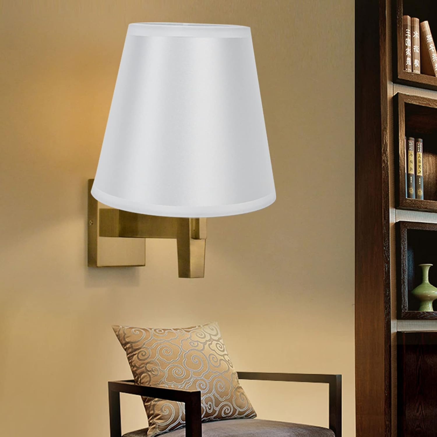 2 pantallas de tela para lámpara, con clip E14, cubierta de lámpara de mesa, pantalla de lámpara para hogar, oficina, pasillo, decoración de hotel