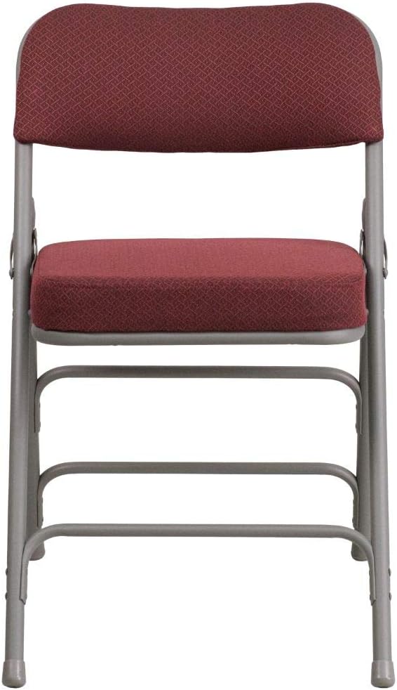 Flash Furniture HERCULES Series – Silla plegable de metal de tela burdeos con doble bisagra, curvada, de alta calidad, de la serie HERCULES